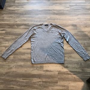Zara Man wool cotton blend gray v-neck sweater M